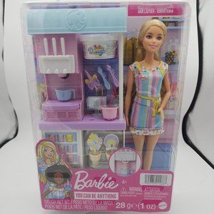 Barbie Ice Cream Shop Playset with 12" Blonde Doll & Accessories